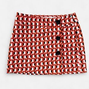 Bershka Retro Geo Print Mini Skirt